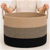 OrganiHaus Cesta Marrone 33x50cm in Corda di Cotone - Porta Giochi e Biancheria Bambini, Organizer per Cameretta e Salotto