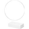 Blausky 1 anello in metallo da 25 cm, per fai da te, decorazione rotonda con supporto in legno, anello per acchiappasogni, per tecnica di avvolgimento, fai da te, decorazione da tavolo, bianco e argento