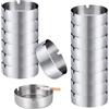 Huamirra Posacenere Rotondo in Acciaio Inox, 16 Pezzi 10cm Argento Posacenere, Utilizzato in Bar, Ristoranti, Camere da Letto