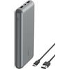 Belkin Caricabatterie portatile USB-C 20K, power bank 20000mAh con ingresso/uscita Type-C, 2 porte USB-A e cavo da USB-C a USB-A incluso per iPhone, Galaxy, iPad, Pixel, AirPods - Grigio siderale