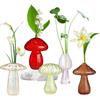 INFTYLE 5 vasi in vetro a forma di fungo, fioriere idroponiche trasparenti, per centrotavola decorativo, decorazione da tavola, casa, festa di nozze (5 colori)