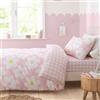 Bedlam - Copripiumino con fiori rosa - Letto matrimoniale (200 x 200 cm) - disegni reversibili (Gingham) - 2 federe - Biancheria da letto rosa con margherite - Copripiumino a quadri rosa - Biancheria