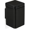 Relaxdays Cestino da Bagno da Muro, 3 L, Chiusura Automatica, Secchio Interno Estraibile, Bidone in Acciaio Inox, Nero