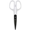 PLUS Curved Blade Forbici con rivestimento di fluoro, lame curve, affilate, a lunga durata, 17,5 cm, colore bianco-grigio