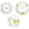 EASY LIFE Fleurs et Citrons Limoni Servizio Tavola Piatti Set 18 Pezzi Porcellana