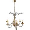 Or Illuminazione Venezia Lampadario in vetro di murano a 6 luci lavorato in stile classico nella colorazione trasparente e oro lucido 6XE14 406/6/25