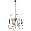 Or Illuminazione Venezia Lampadario in vetro di murano a 5 luci lavorato in stile classico nella colorazione trasparente e oro satinato 5XE14 430/5OP/25