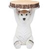Kare Design Tavolino Animal Polar Bear, Bianco/Beige 53X37X37Cm, Animali, Orso Polare