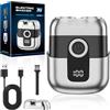 Suevut Mini Rasoio da Uomo,Mini Rasoio Impermeabile,Mini Rasoio Elettrico Portatile,con Display LCD,Testina di Ricambio,IPX6 Impermeabile,per Uomini, Casa,Pratico,Viaggi,Ufficio Affari
