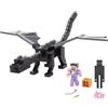 Mattel Minecraft - Set con il grande Enderdrago e le action figures di Steve e dell'Enderman, playset del 15° anniversario con accessori e design pixelato, giocattolo per bambini, 6+ anni, HTN25