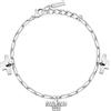 Trussardi Bracciale Donna T-Logo in Acciaio, Zirconi - TJAXC25