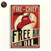Targa Decorativa Metallo Free Air Motor Oil - Poster Arte Vintage Parete