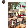 Targa Decorativa Metallo Esso Service - Poster Arte Vintage Parete