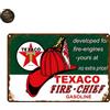 Targa Decorativa Metallo Gasoline Texaco Fire - Poster Arte Vintage Parete