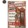 Targa Decorativa Metallo Mechanics Mate - Poster Arte Vintage Parete