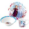 p:os Frozen Die Eiskönigin 24508049 - Set da colazione, 3 pezzi, con piatto, ciotola e tazza, stoviglie per bambini in porcellana, lavabile in lavastoviglie/microonde