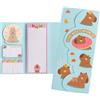 Idena 11558 - Set di blocchi per appunti con todo list e note adesive in design Capybara, cartella per appunti con chiusura magnetica, dimensioni 9 x 21 cm