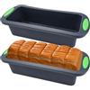 LUPATDY Set di 2 Stampo per Pane in Cassetta, Stampi in Silicone Rettangolari 28 x 12,5 x 6 cm, Senza BPA, Resistenti al Calore, Riutilizzabili per Pane, Torte, Brownies, Lasagne
