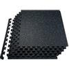 VEVOR Tappetini da Palestra Spessi con Superficie in Gomma e Schiuma EVA, Tappetini per Esercizi, Tappetini Puzzle ad Incastro per Palestra Casa Garage, Bianco e Nero, 6 Pezzi, 610 x 610 x 14 mm