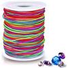 Alyvisun 1mm x 100m Filo per Braccialetti, Durevole Arcobaleno Filo per Braccialetti Adatto per Fare Gioielli DIY, Bracciali, Collane, Artigianato, Decorazioni (Colorato)