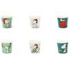 Excelsa Peanuts Shiny & Bright Set 6 Bicchierini Caffè Espresso, Porcellana New Bone China, Verde e Bianco, Decorati con Snoopy Natalizio, 6x6x6 cm, 90 ml