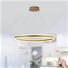 LAMPLAY Lampada A Sospensione Moderna A LED Rotonda, 1 Lampadario Ad Anello D'oro, Dimmerabile Con Telecomando 3000K-6000K Lampada Da Soffitto, Altezza Regolabile, Soggiorno Camera Da Letto(Ø60cm)