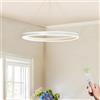 LAMPLAY Lampada A Sospensione Moderna A LED Rotonda, 1 Lampadario Ad Anello Bianco, Dimmerabile Con Telecomando 3000K-6000K Lampada Da Soffitto, Altezza Regolabile, Soggiorno Camera Da Letto(Ø60cm)