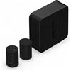 Sonos Confezione 2x Era 100 SL + Sub (Gen 4) nero - Soundbar, AirPlay 2, Bluetooth, Wi-Fi, Subwoofer incluso, Apple Siri