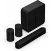 Sonos Confezione Beam (Gen 2) + 2x Era 100 SL + Sub (Gen 4) nero - Soundbar, Dolby Atmos, Dolby TrueHD, Dolby Digital Plus