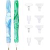 Amacoam Kit Penna per Pittura Diamantata 5d Diamond Painting Penna Resina Accessori E Strumenti per Pennarelli per Pittura con Diamanti Fai-da-Te per La Pittura Fai da Te per Nail Art (Blu, Verde)