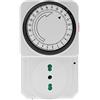Tempo di Saldi Timer Presa Elettrica Meccanico 24 Ore - Presa Temporizzata Programmabile per Luci di Natale e Acquario, Temporizzatore Presa Elettrica 220 V, Spina con Timer Giornaliero