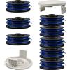 JOJOCY Bobina di ricambio per decespugliatore Ryobi RAC123 5132002671, bobina e filo compatibile con Ryobi RLT4027, RLT4125, RLT5027, RLT6030, RLT5127, RLT6130 (8 bobine + 2 coperture)