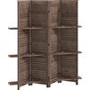 HOMCOM Paravento da interno in legno con 4 pannelli, Pieghevole, 160 x 170 cm, Noce | Aosom Italy