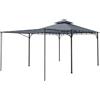 Outsunny Gazebo da Giardino Gazebo da Esterno Tetto Estensibile, 3.2x3.2 m, Grigio | Aosom Italy