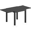 Outsunny Tavolo da Giardino a Doghe Allungabile per 4-6 Persone, in Alluminio, 80-160x80x75 cm, Nero | Aosom Italy