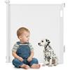 LIONELO THEA Cancelletto di sicurezza retraibile regolabile per montaggio su porte, scale, corridoi, apertura fino a 140 cm, barriera Tenda di sicurezza retrattile per bambini, 3 kit di montaggio