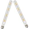 ZYUJIA E27 T30-300mm 8W LED Lampadine a Filamento Vintage(Equivalente a una Lampadina Alogena da 70W) 700LM Bianco Caldo 2700K Non Dimmerabile Tubo Retrò in Vetro Trasparente E27,2 Confezioni