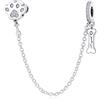 Generic M&S - Fermacatena di sicurezza a forma di zampa di cane, in argento Sterling 925, compatibile con braccialetti Pandora Moments e braccialetti europei, 10mm x 10mm x 3mm, Metallo
