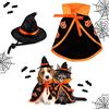 Pwsap Halloween Animali Domestici Costumi, Gatti Cani Mantello da Strega con Cappello, Mantello di Zucca, Mantello da Vampiro, Puntelli Cosplay per Gattino Cucciolo Piccoli Animali Halloween Magic Party