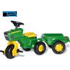 Rolly Toys Triciclo Trattore RollyTrac John Deere con Rimorchio- Volante Sonoro- Rolly Toys