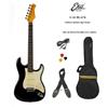 EKO ST300 BLACK CHITARRA ELETTRICA NERA TIPO STRATO KIT CON BORSA e TRACOLLA