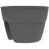 EDA - Vaso ponticello Osaka 8 L - Sistema di fissaggio semplice e brevetto - per balconi e ringhiere - Ø 30,6 x H.20,6 cm - Grigio antracite