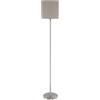 Eglo Lampada da terra Pasteri, Lampadario da terra in tessuto a 1 | luce, Piantana in acciaio e tessuto, nichel opaco, grigio taupe, E27, interruttore a pedale incluso