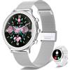 Lefitus Smartwatch Uomo Donna con Effettua o Risposta Chiamate, 1.32 Orologio Smartwatch Contapassi/Cardiofrequenzimetro/Sonno, 120+ Modalità Sportivo Fitness Tracker, IP68 Smart Watch Android iOS（argento）