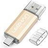 LEIZHAN Chiavetta USB Tipo C 128GB,Flash Drive USB 3.0 OTG Memory Stick per Telefono Huawei Samsung Android Tablet Mac PC-D'oro