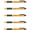 STABILO Set di 5 penne a sfera retrattili a forma di punta, 0,5 mm, colore: Nero