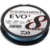 Daiwa Tournament X8 Braid EVO+ 0.26mm, 19.8kg/43.7lbs, 300m, Multicolore, Filo da Pesca Trecciato, 12762-126