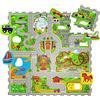 Hakuna Matte Tappeto Puzzle Bambini Città 1,2x1,2m - 16 Mattonelle in Schiuma a Incastro - Tappeto Bambini 20% più Spesso e Morbido - Inodore, Senza Formammide, Certificato EN-71 (Vacanza)