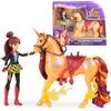 Unicorn Academy Set - Valentina e Unicorn Cinder con vera criniera e coda e spazzola, circa 12 cm personaggi originali della popolare serie Netflix, per bambini dai 4 anni in su