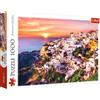 Trefl - Puzzle Tramonto su Santorini, Grecia - 1000 Elementi, isola greca, splendida vista sulla città, puzzle fai da te, intrattenimento creativo, regalo, puzzle classico